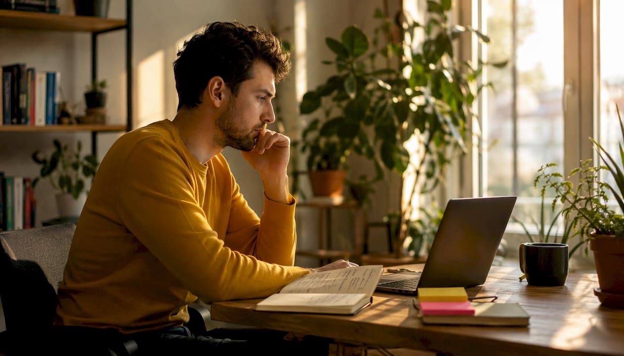 Customer success manager reviewing AI pilot dashboard