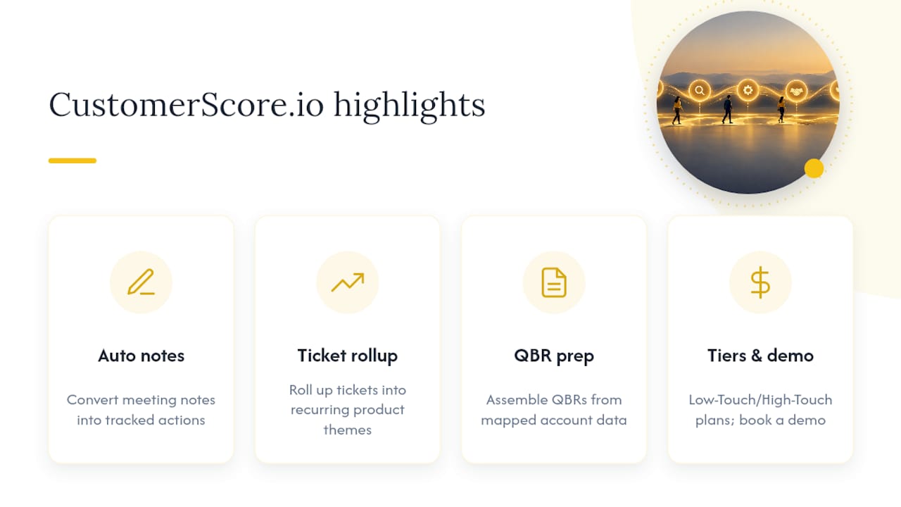 How Customerscore.io turns mapping into a turnkey process, overview diagram