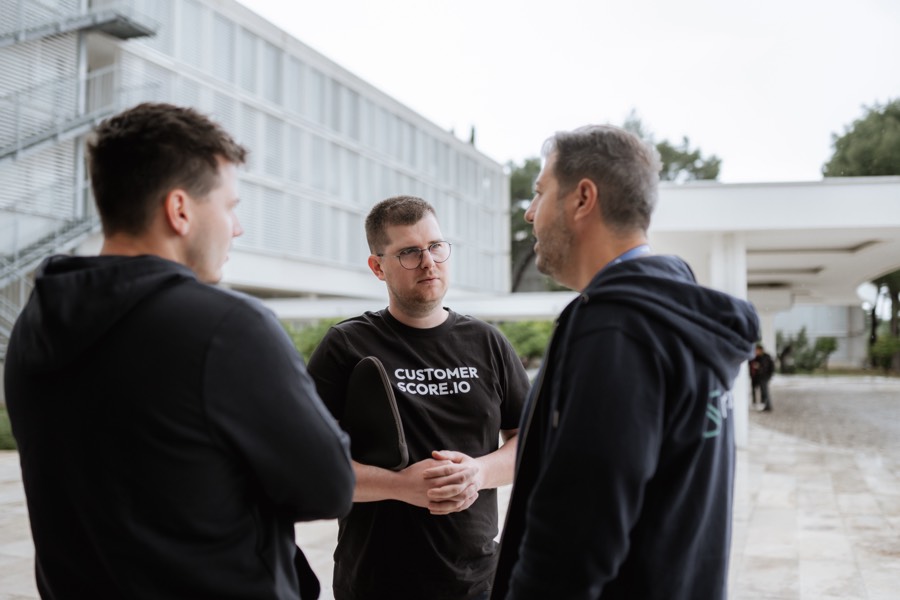 Deep in conversation with SaaS founders at Saastanak in Croatia
